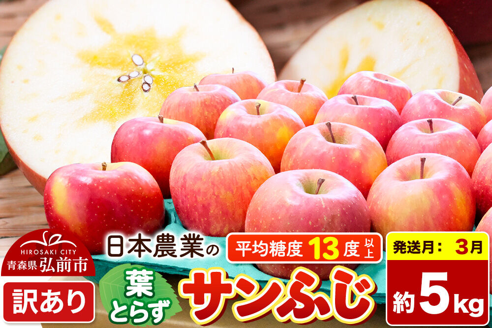 【27年3月クール便発送】りんご 葉とらずサンふじ 【訳あり】 約5kg 平均糖度13度以上 青森県産 [りんご 林檎 アップル 産地直送 葉とらず サンふじ 訳あり 自宅用 家庭用 果物 フルーツ 