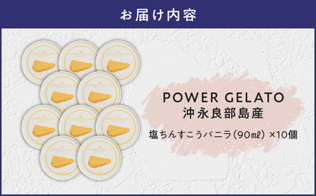 POWER GELATO（ 塩ちんすこうバニラ ） 90ml × 10個入り C073-005-02 ジェラート 菓子 お菓子 デザート スイーツ 塩ちんすこう バニラ 島素材 こだわり製法 手づくり