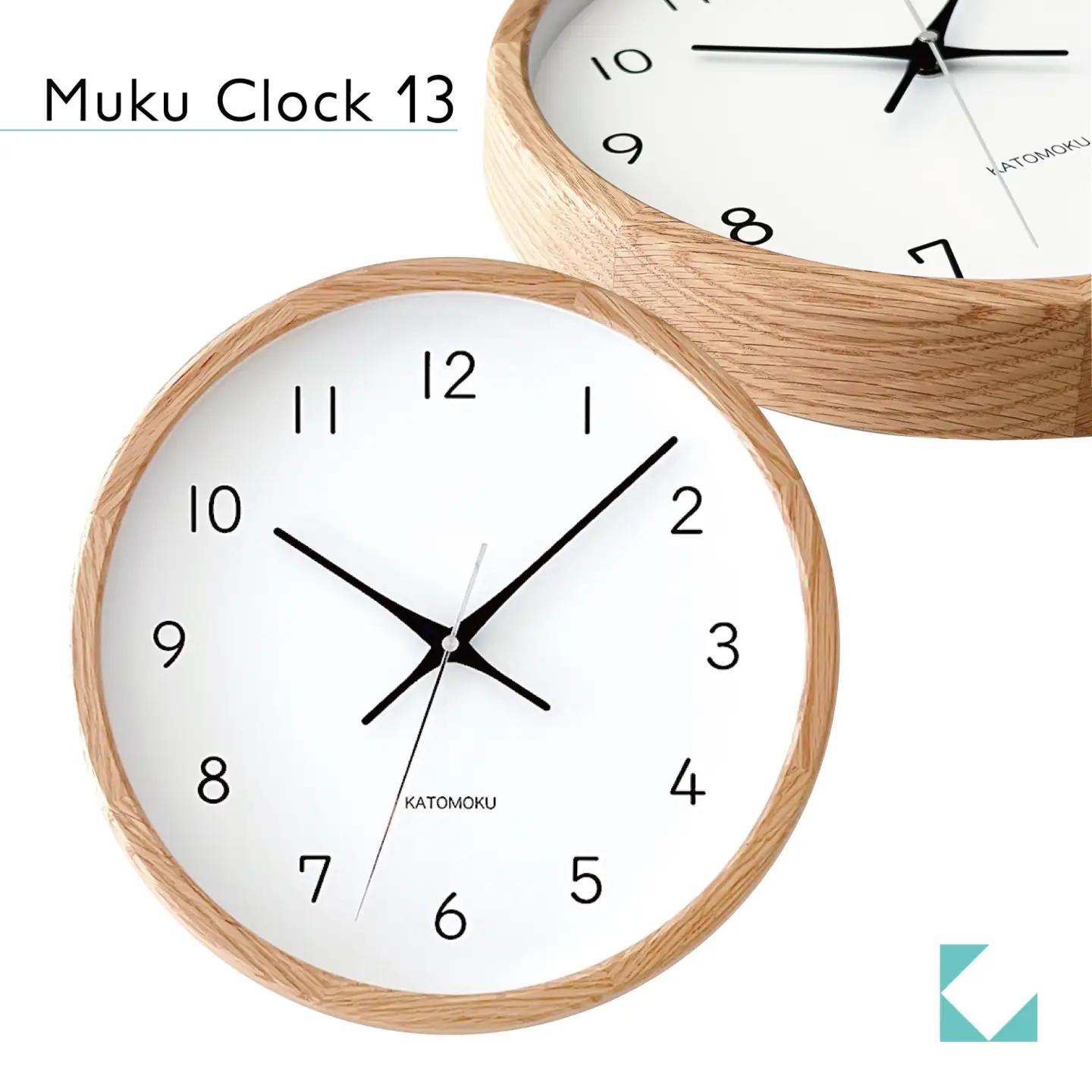 KATOMOKU muku clock 木製掛け時計（オーク）km-104OA