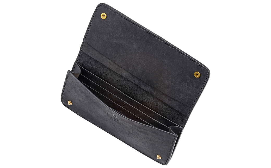 豊岡財布 haaki Leather ロングウォレット HLW305 / ネロ / 長財布 薄型 財布 サイフ ブランド 小銭入れなし 牛皮革 プエブロレザー 革 メンズ レディース ハンドメイド 手