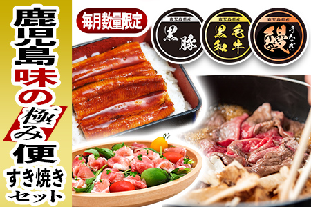 027-64 黒豚・黒毛和牛・うなぎ 鹿児島!味の極み便B