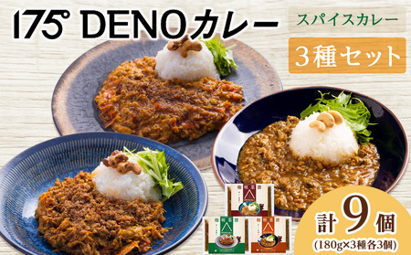 175DENOカレー 3種セット 各3袋 計9袋（無水カレー180g×9）