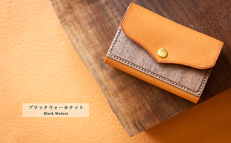 木×革 カードケース キャメル 茶色 木製 革製品 名刺入れ 名刺ケース カード入れ おしゃれ かわいい レザー 雑貨 ファッション雑貨 ファッション小物 日用品 ビジネス 長野 長野県 箕輪町 ｷｬ