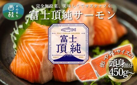 富士頂純サーモン 刺し身セット 半身分2分割 450g以上 富士山麓のきれいな天然水で養殖された安心安全なサーモン 完全無投薬・ワクチンフリー・アニサキスフリー・サステナブルな養殖サーモン フィレ 切