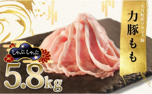 
            国産 豚肉 もも しゃぶしゃぶ5.8kg (200g×29P)｜力豚 小分け 使いやすい ブランド豚 高たんぱく 低脂質 冷しゃぶサラダ 豚しゃぶ鍋 時短 冷凍 ポーク 大容量 お取り寄せ 簡単調理 ご当地 配達日指定可 おすすめ 人気 高知県 大月町
          