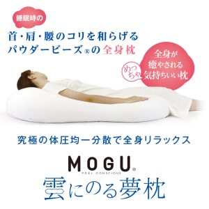 60-10 【MOGU】雲にのる夢枕（本体・カバーセット） スカイブルー　～全身が癒される気持ちいい枕～