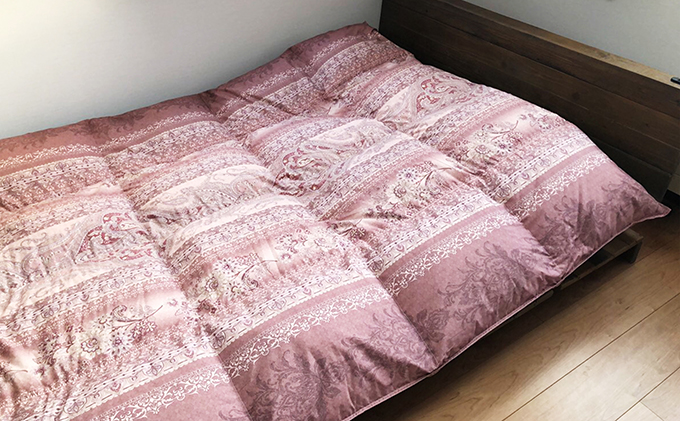 【夏用 重量約0.6kg】高級羽毛掛け布団（ハンガリー産ホワイトグースダウン）1枚（色：赤系）