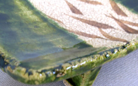 【瀬戸焼】織部草文俎板皿 【山長陶苑】 / 皿 角皿 食器 和食器 / 瀬戸市[BBBH048]