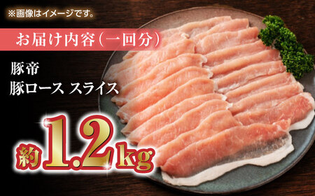 【3回定期便】豚帝 豚ロース スライス 1200g（300g×4pc）【KRAZY MEAT(小田畜産)】[ZCP054]
