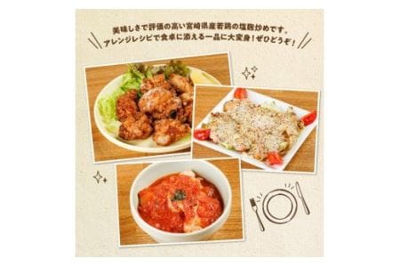 宮崎県産若鶏若鶏肩肉の塩麹炒め計2.6kg（130ｇ×20袋） 乳酸菌 惣菜 鶏肉