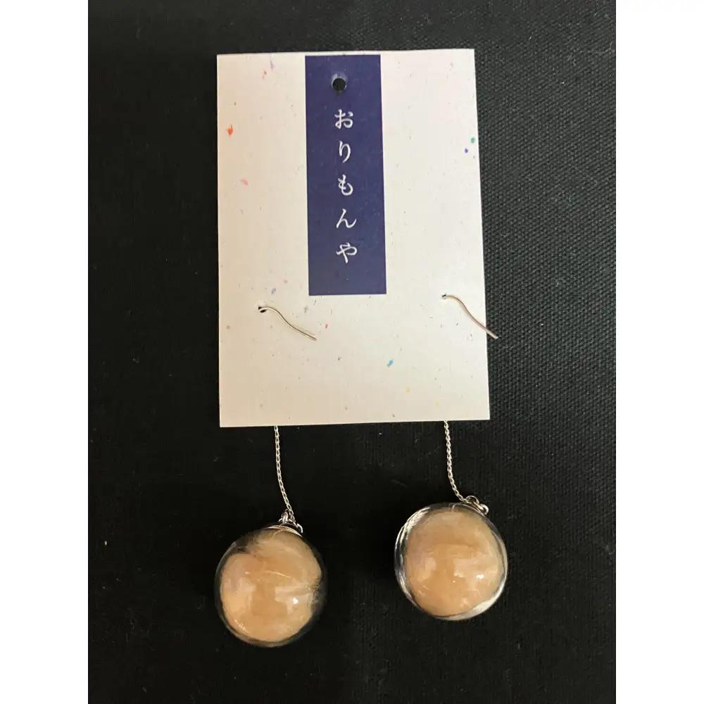 伯州綿ピアス×ゴールド×茶(伯州綿色)