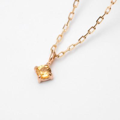 ふるさと納税 大津市 【10金 誕生石ネックレス】11月シトリン シンプル 1粒 華奢チェーン 天然石ペンダント
