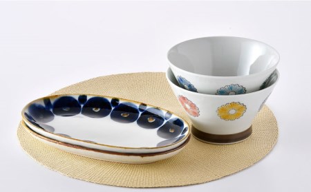 NB 102【波佐見焼】大人気 どんぶり プレート 含む オリジナルセットアップ商品 食器 皿 【新生和/堀江陶器】 [NB102] 波佐見焼