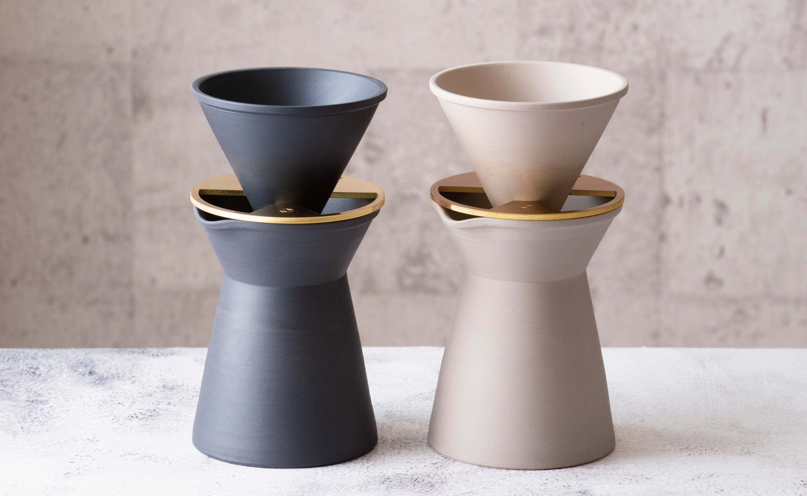 コーヒードリッパーセット　黒練（コーヒー器具：ドリッパー、サーバー、真鍮台一式）南景製陶園【コーヒー 珈琲 ドリッパー キッチン用品 キッチン雑貨 食器 ギフト 三重県 三重 四日市市 四日市 四日市