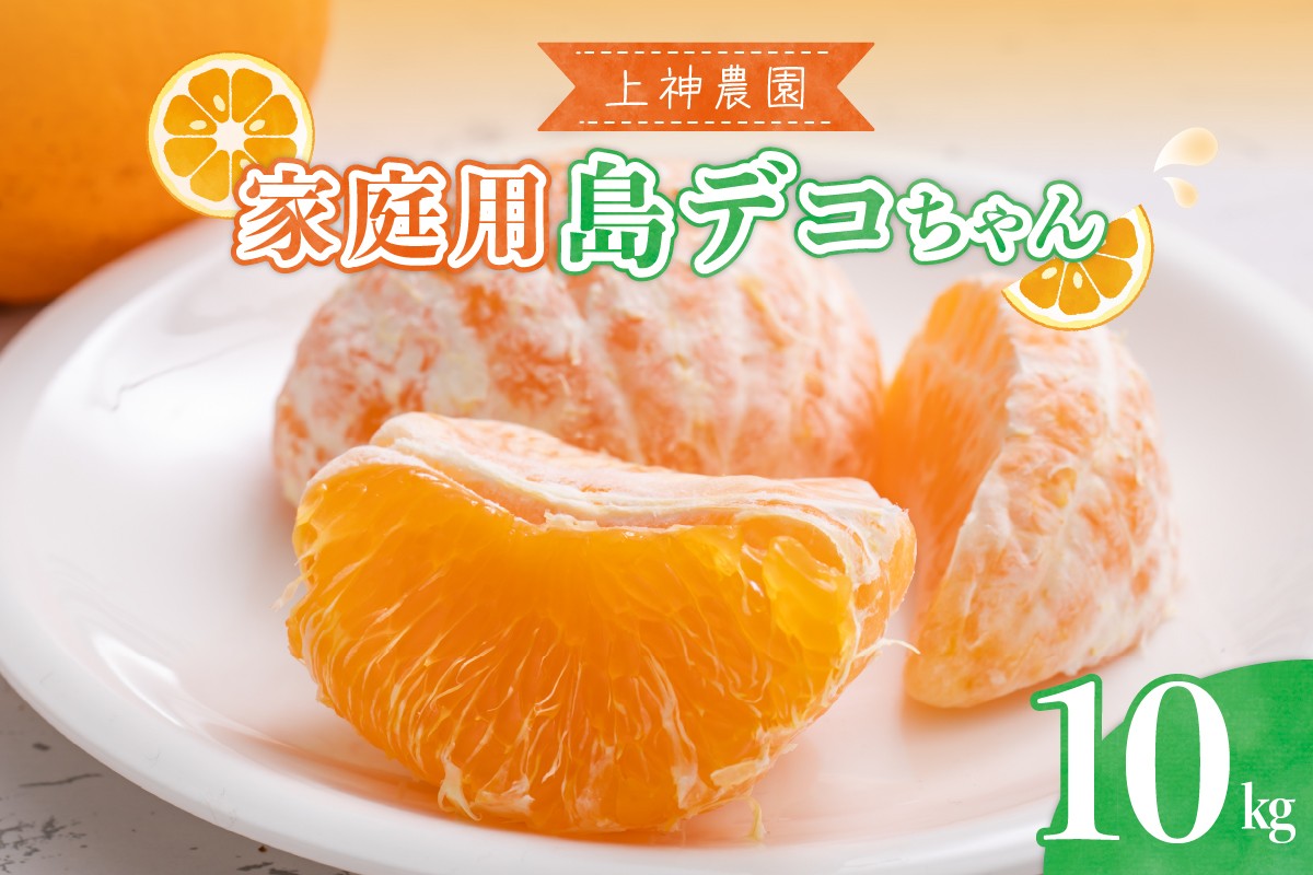 
                  【先行受付】 【2027年2月中旬～発送】 上神農園 家庭用島デコちゃん 約10kg 産地直送 家庭用 島デコちゃん 不揃い ジューシー 柑橘の王様 みかん 柑橘 かんきつ デコ 不知火 しらぬい 広島県呉市 広島県 呉市 広島 呉 ku011-030-26
                