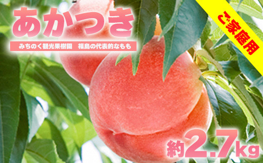 
            No.2351もも「あかつき」ご家庭用　約2.7kg【2025年発送　先行予約】
          