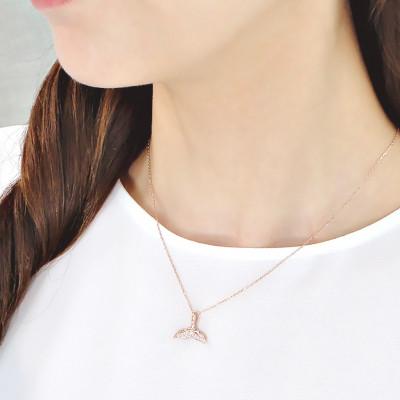 ふるさと納税 韮崎市 ネックレス K18PG ピンクゴールド クジラ ダイヤ ハワイアン彫刻 【f204-k18pg】 |  | 02