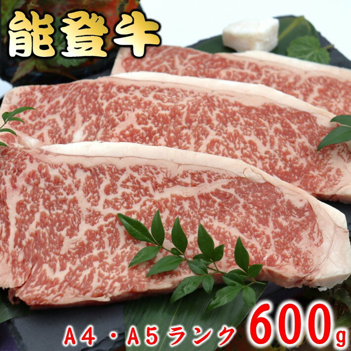 【ふるさと納税】 黒毛和牛 能登牛 サーロイン ステーキ 600g 3 - 4 枚 A4 - A5 ランク 厳選 特別賞 受賞 冷蔵 父の日 母の日 記念日 誕生日 年末年始 お盆 牛肉 国産牛 和牛 肉 霜降り ブランド ビーフ 高級 美味しい お中元 お歳暮 数量限定 おすすめ 北陸 石川 能登 4万円