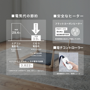 スクエア こたつ（オーク材）炬燵 柳川市 こたつ [011-1754x2]