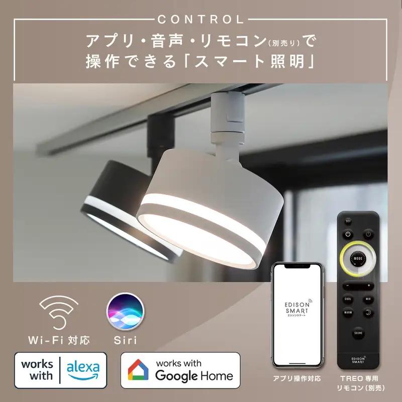 エジソンスマート TREO ミニシーリングライト アーム付き(ダクトレール用) 福岡市【ブラック】