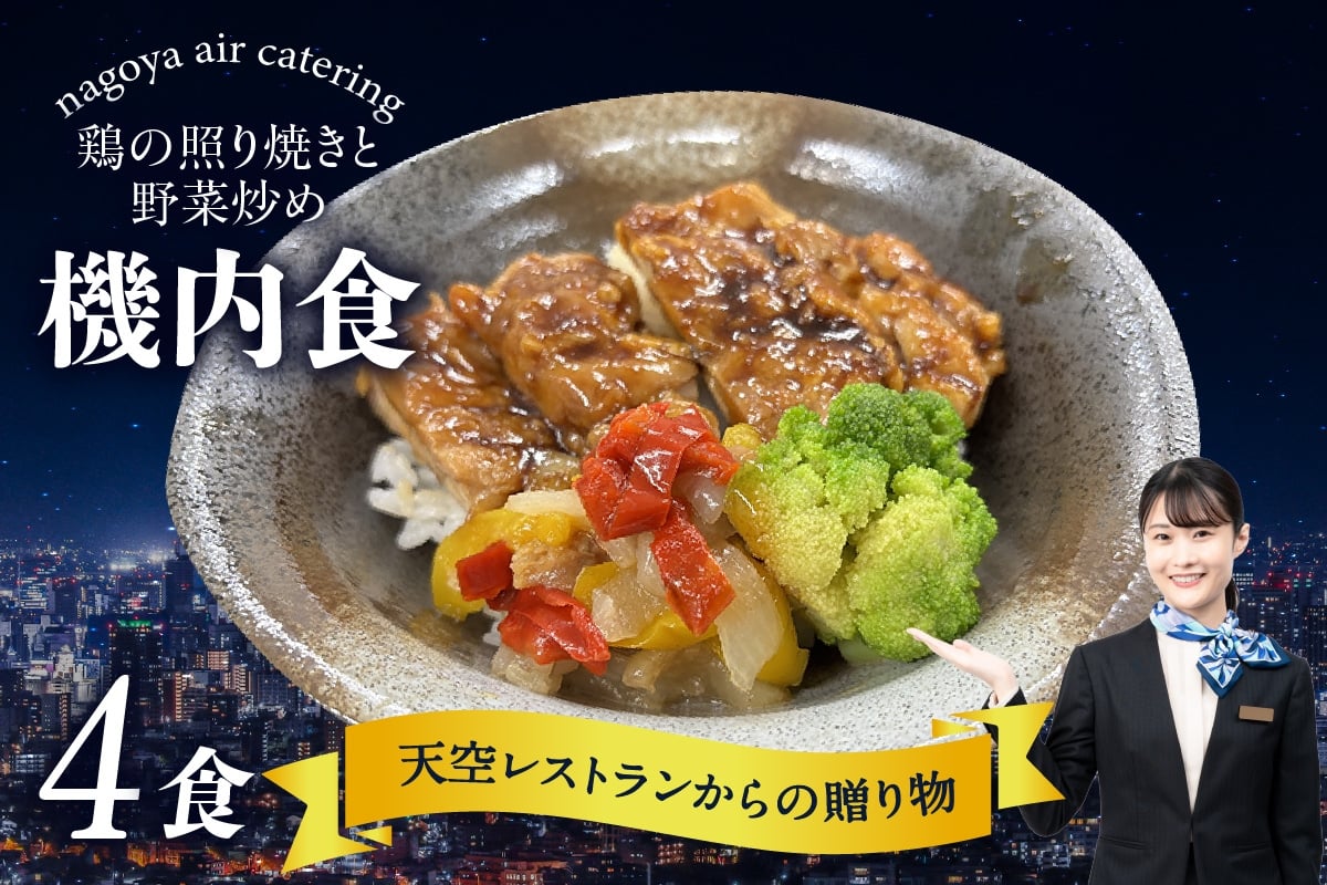 
            天空レストランからの贈物「機内食4食セット」鶏の照り焼きと野菜炒め
          