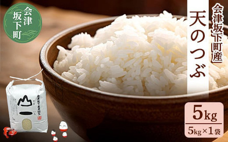 22-C　会津　天のつぶ5kg（5kg×1袋・令和7年産米） ｜ 福島県 会津坂下町の豊かな自然で作った単一米。香り良くツヤがあり、しっかりとした食感のあるお米は一粒一粒に愛情が込められています。
