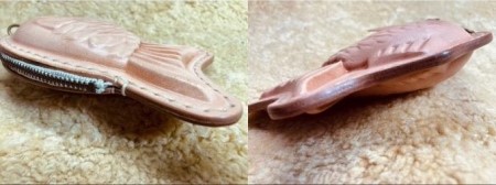  レザー たい焼き コインケース 小物 雑貨 小銭入れ おもしろ 魚 食べ物 形 モチーフ ファンシー スマートキー 小物入れ 交通系 ICカード 収納 持ち運び  ブラック