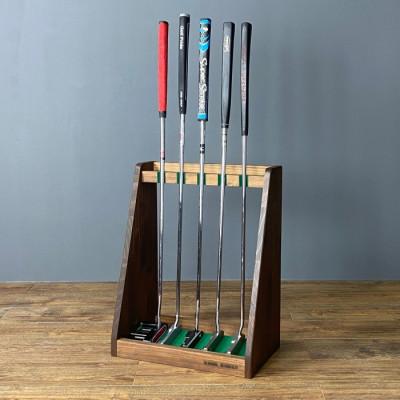 ふるさと納税 横手市 WOOD WORKS ゴルフクラブスタンド パターラック5本用 【本体カラー:ブラウン】 |  | 01