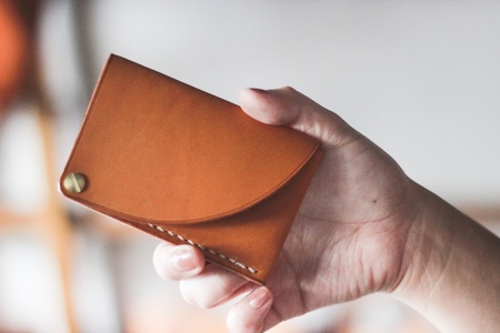 【minca】栃木レザーのカードケース パスケース 定期入れ 名刺入れ コンパクト/スライドカードケース/キャメル