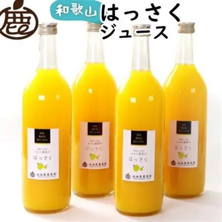 無添加はっさくジュース720ml×4本【100%ストレートジュース】【柑橘・果汁】【配送不可地域：離島・北海道・沖縄県】【1641245】