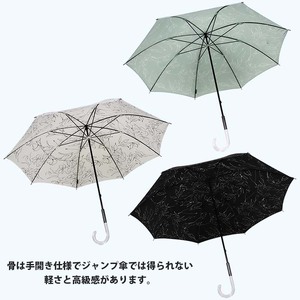 レディース雨傘 長傘 173603 デシン花柄モノトーンプリント 手開き 日本製 オフホワイト ／ まちづくり観光振興機構 UV防止加工 紫外線対策 全天候型 奈良県 田原本町