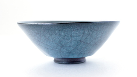 【氷裂貫入青瓷】抹茶茶碗 （小野寺裕司 作） 径14.3cm×高さ5.6cm