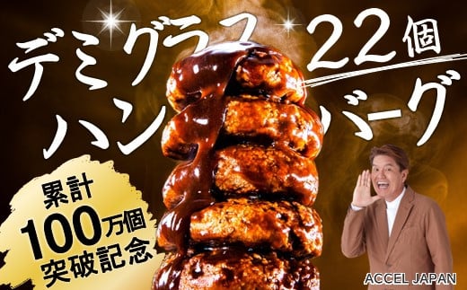 【ハンバーグ22個】100万個突破キャンペーン今だけ＋2個！濃厚デミグラスソースハンバーグ【150g×20個+2個】.