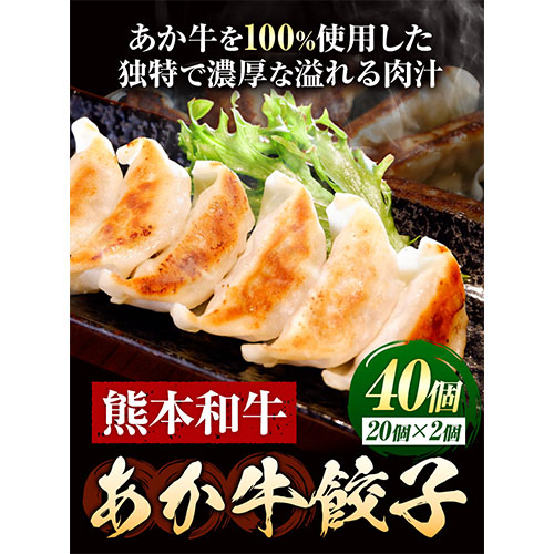 熊本和牛 あか牛 餃子 40個 ( 20個 × 2 ) 三協畜産 《60日以内に出荷予定(土日祝除く)》 熊本県 南阿蘇村 ぎょうざ---sms_fskgoz_23_60d_13500_680g---