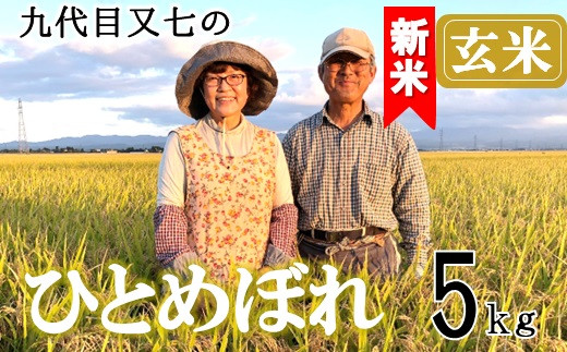 【令和8年産・玄米】九代目又七のひとめぼれ5kg　有機土壌醸成農法※9月下旬頃から順次配送