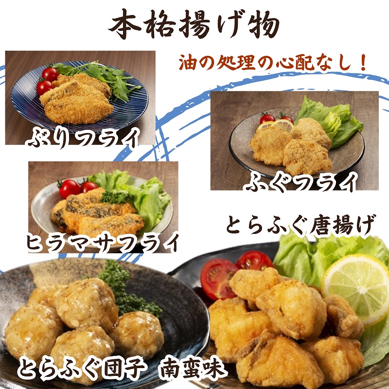漁協直送！レンジで本格焼き魚と揚げ物10種セット ( 焼き魚 揚げ物 レンジで簡単 サバ さば ぶり ブリ ふぐ フグ ヒラマサ フライ 唐揚げ みりん焼き )【C3-018】