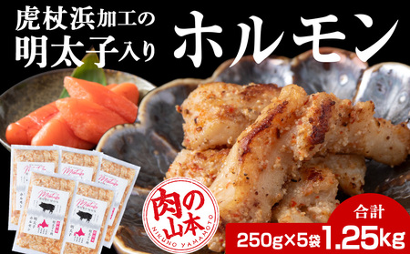 明太子入り 味付けホルモン 250g  5パック＜肉の山本＞ CD006