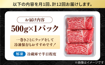 【12回定期便】牛肉切り落とし 佐賀県産黒毛和牛 500g 牛肉切り落とし IAG064