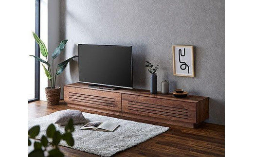 
            【開梱設置】テレビ台 ルーチェ 無垢 ウォールナット 幅214-244cm TV テレビボード TV台 TVボード ローボード 家具
          