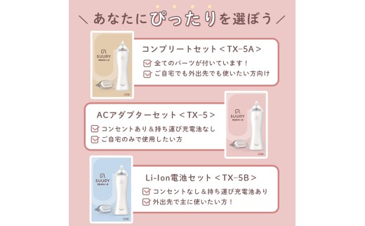 こちらは＜TX-５>の ACアダプターセットになります。※Li-Ion電池・充電器は付属しておりません。