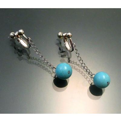 ふるさと納税 和泉市 ターコイズブルーのSwingイヤリング　10mmラウンド |  | 01