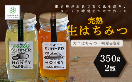 完熟生はちみつ ガロはちみつ・初夏（アカシア）&盛夏　各350g　大容量　食べ比べ2瓶セット　