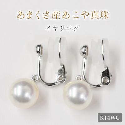 ふるさと納税 天草市 天草産 9mm - 9.5mm あこや真珠 イヤリング【K14WG※ブラタイプ】_S101-306