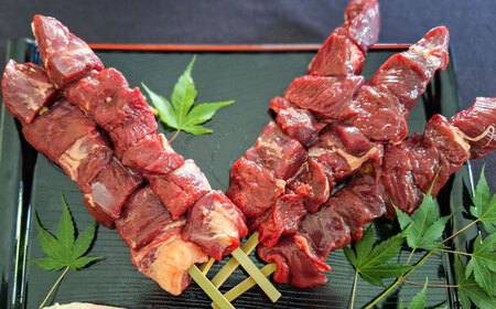 鹿BBQセット 5～6人前 (鹿スライス150g×3パック/鹿串75g×5本)　日田市 / 株式会社tracks[ARDE002]