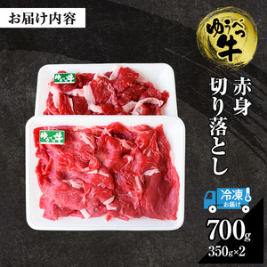 北海道産 ゆうべつ牛 モモ肉 切り落とし700g(350g×2パック) 赤身 牛肉 冷凍 湧別牛 冷凍 国産 オホーツク お肉 食材 肉料理 夕飯 肉質 柔らかい 食べやすい ビーフカレー ビーフシチ