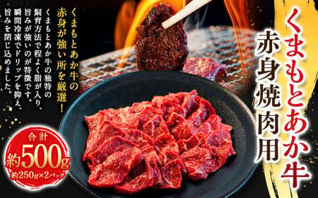 くまもとあか牛赤身焼肉用 約250g×2パック （計約500g） あか牛 赤牛 褐牛 褐毛和種 和牛 赤身 牛肉 ビーフ お肉 肉 おかず 惣菜 総菜 焼肉 焼き肉 BBQ バーベキュー 九州 熊本県