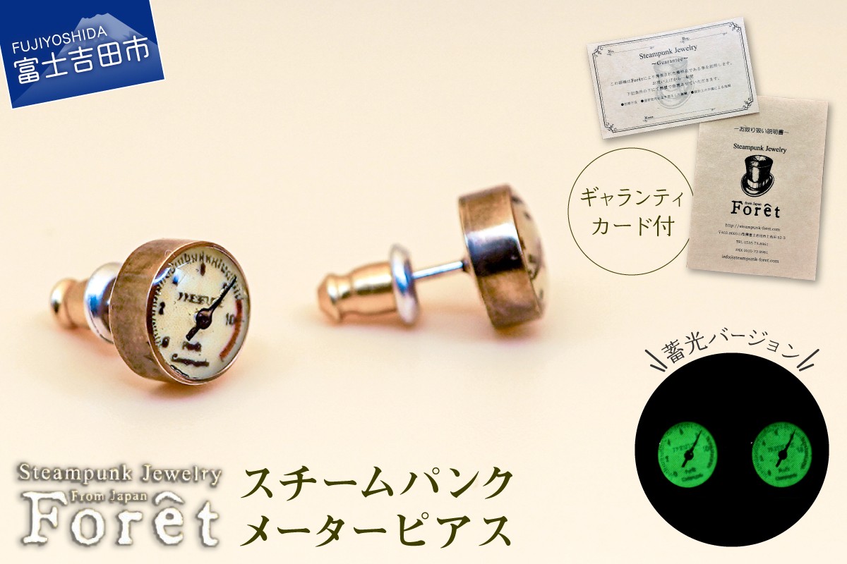 
                  Steampunk スチームパンク メーター ピアス ピアス ジュエリー アクセサリー スチームパンク 圧力 メーター 両耳用 プレゼント ギフト 山梨 富士吉田
                