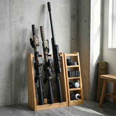 ふるさと納税 横手市 WOOD WORKS ライフルスタンド 3丁掛+マガジンラックセット【本体:ライトブラウン】 |  | 02