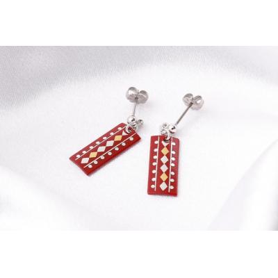 ふるさと納税 京都市 【中嶋象嵌】長四角　イヤリング〈ダイヤ〉 |  | 02