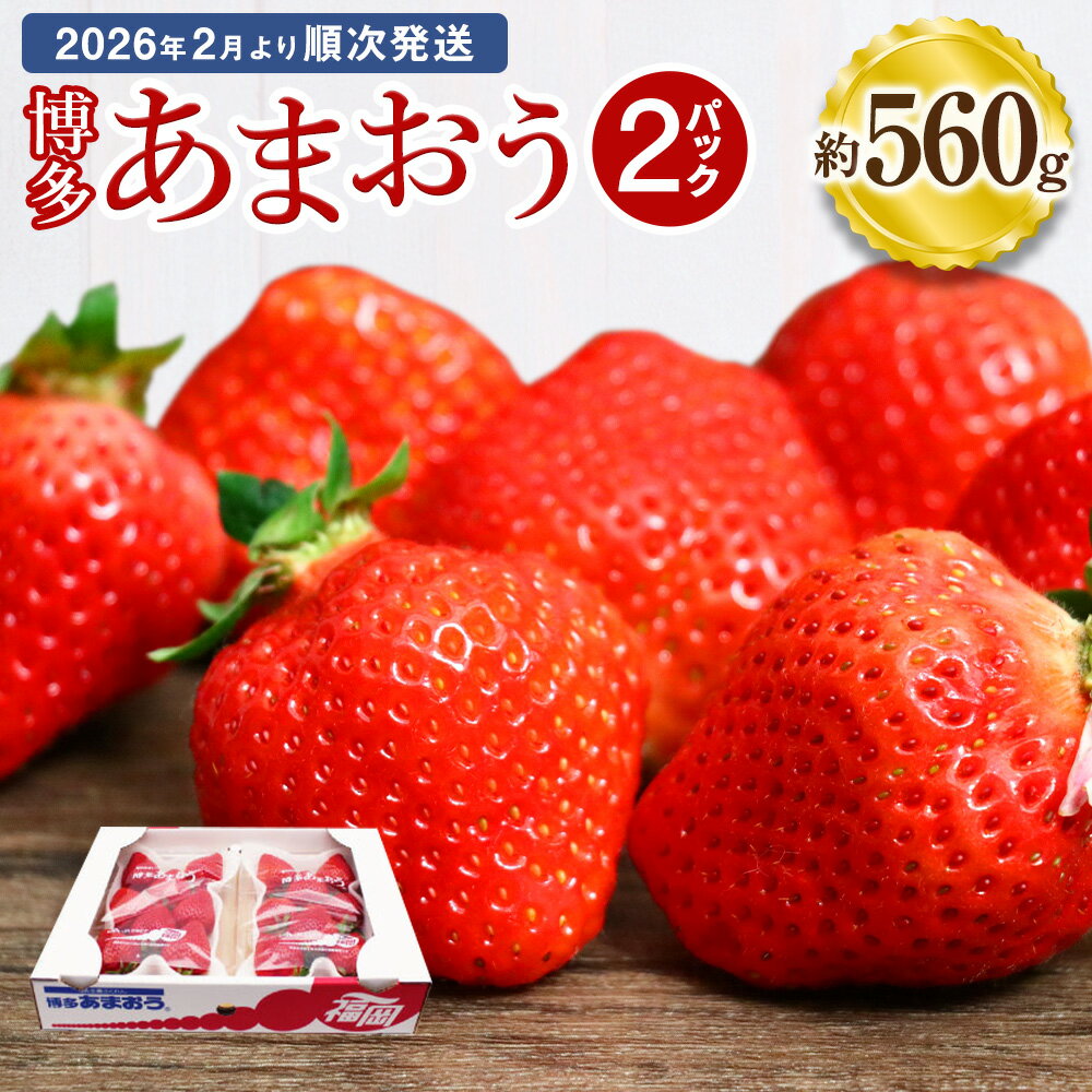 【ふるさと納税】博多あまおう 約280×2パック 約560g 国産 九州 福岡県産 イチゴ いちご 苺 果物 くだもの フルーツ 予約 送料無料【2026年2月より順次発送】先行予約 令和8年産 受付開始[G2242]
